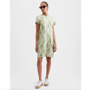 LA DoubleJ Green Sheath Mini Dress Short Sleeve Crew Neck